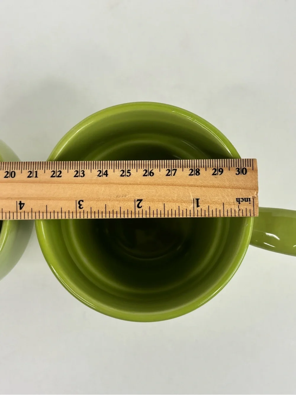 Royal Norfolk Light Avocado Green Ergonomic Stackable Ceramic Coffee Mugs Set-2